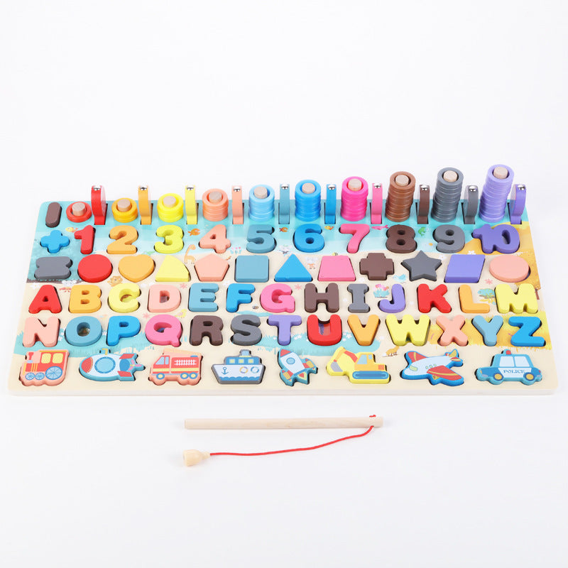 Montessori Wooden Learning Toy – Math, Fishing & Board Game for Kids (Ages 1–3)